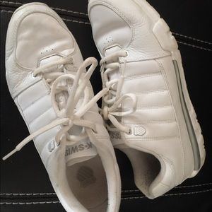 Men’s K-Swiss white leather low sneakers
